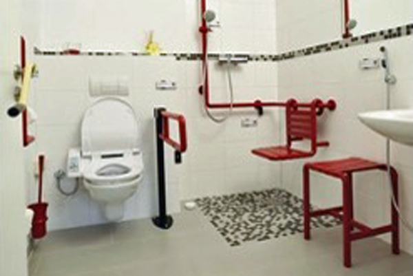 Der Verein „Wohnen im Alter e. V.“ zeigt auch ein barrierefrei gestaltetes Duschbad mit einem Wasch-WC-Aufsatz. Fotos: Veranstalter