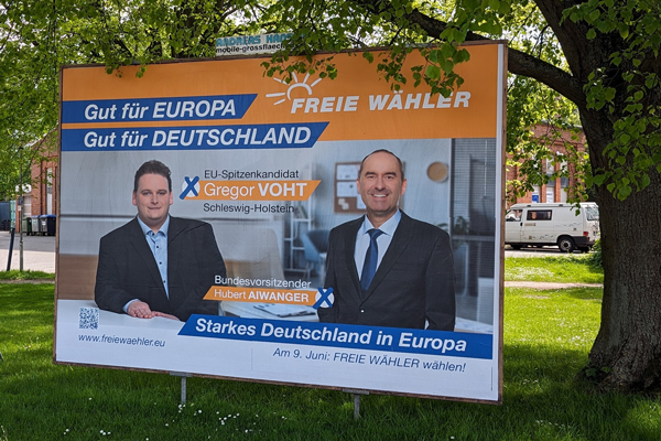 Großplakat der „Freien Wähler“ zur Europawahl. Foto: Archiv/HN