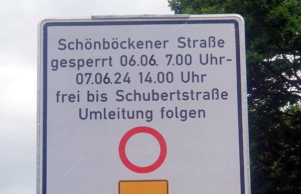 Die Schönböckener Straße wird ab Donnerstagmorgen gesperrt. Fotos: Oliver Klink
