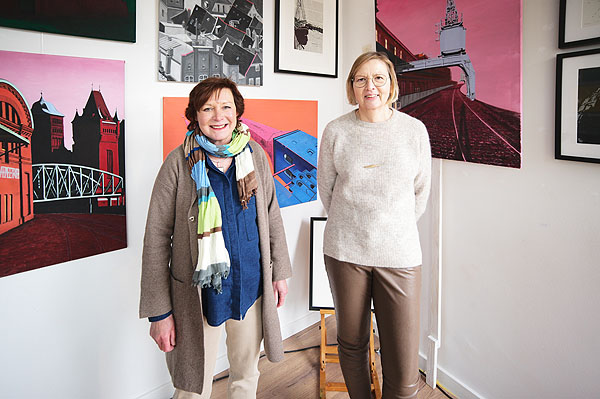 Die Werke von Sabine Günther und Helga Dorothea Klinger sind bis zum 28. April im Kunstpavillon Travemünde zu sehen. Fotos: Karl Erhard Vögele